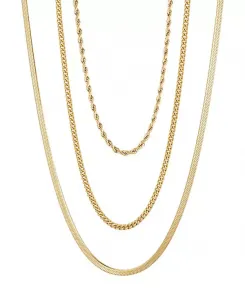 Комплект из золотых цепочек, устойчивых к потускнению Adornia, gold