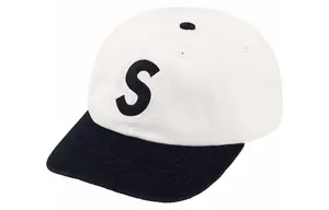 Кепка Supreme 2 Tone S Logo, белый / черный