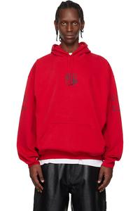 Худи с тройным логотипом байкерского креста Vetements, красный