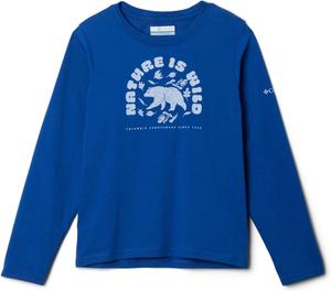Футболка Columbia Boys Dobson Pass с длинным рукавом и принтом, Mountain Blue/Fun Forager