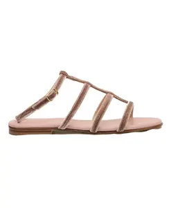 Розовые бархатные сандалии в элегантном стиле Paola Fiorenza, розовый