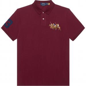 Футболка поло Ralph Lauren Custom Slim Fit однотонная с тремя лошадьми