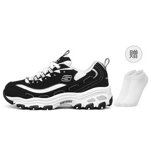 Скользоустойчивые амортизирующие дышащие противоскользящие низкие повседневные детские кроссовки Kids' Skechers Kids черно-белые