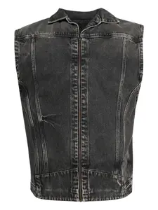 Джинсовый жилет с необработанными краями Martine Rose, серый