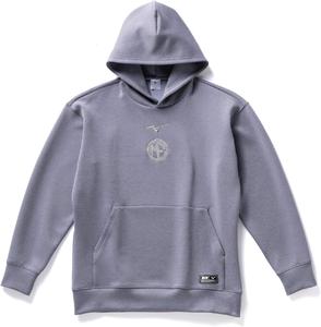 Футбольная толстовка Mizuno P2MCC572 MZFB цвета персиковой кожи, синий/серый