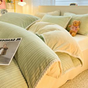 FUANNA Комплект постельного белья, 120 см, 3 предмета, жаккард, зеленый