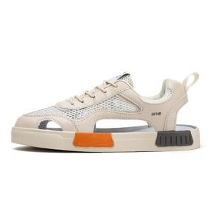 Детские сандалии с низким верхом, устойчивые к истиранию, дышащие, подростковые Kung Fu partners, бежевый