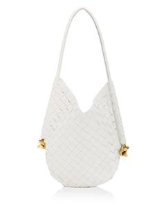 Кожаная сумка через плечо Borsa Solstice Bottega Veneta, цвет White
