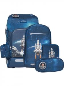 BECKMANN Набор школьных рюкзаков Active Air FLX, 6 предметов, «Космическая миссия», синий