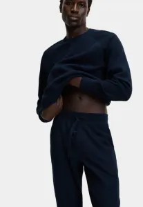 Вафельная домашняя пижамная блузка Marks & Spencer, Navy