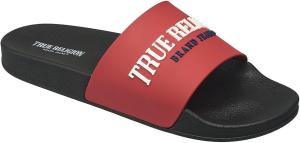 Мужские шлепанцы True Religion - смелый принт с логотипом, амортизирующая стелька, комфорт для повседневной носки, красный