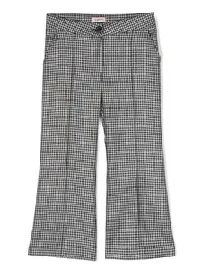 Брюки в ломаную клетку Pinko Kids, черный