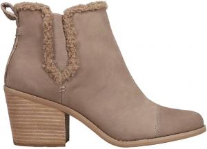 Женские ботинки TOMS Everly с вырезами, Taupe Grey Leather/Faux Shearling