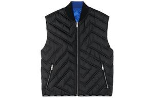 Greca Quilted Zip up Gilet VERSACE, черный