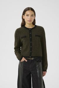 Кардиган Gestuz ALPHA CONTRAST, Olive Mélange/Black/Olive