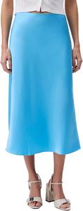 Юбка миди Calvin Klein женская матовая атласная, Ethereal Blue