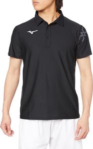 Футболка-поло Mizuno 32MAA170 MC Line, с коротким рукавом, влагоотводящая, быстросохнущая, для тренировок, черный