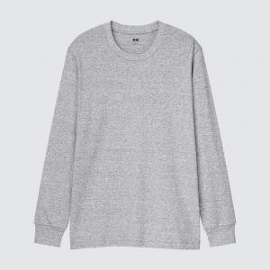 Лонгслив Uniqlo Crew Neck, серый