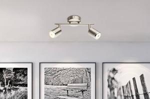 Светодиодный потолочный светильник Globo Lighting Comore, железо / акриловое стекло - матовый никель - 2 лампы