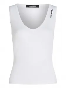 Топ в рубчик KARL LAGERFELD, белый