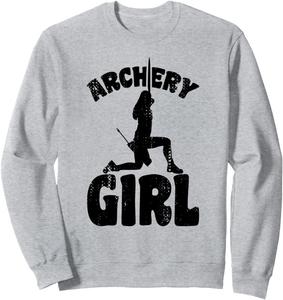 Толстовка с надписью «Девушка-лучница, охотница с луком» Girls' Toxophyllite T-Shirt, серый