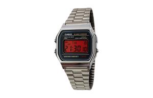 CASIO Мужские часы Retrofit Series с кварцевым механизмом, стальной браслет, черный циферблат
