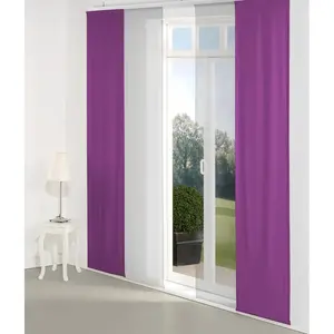 Жалюзи Dim out, панельный кареточный комплект 1 шт., включая утяжелительную планку Wirth, фиолетовый