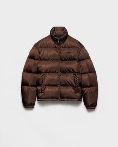 Пуховик из легкого нейлона Re-Nylon средней плотности Prada, коричневый