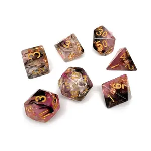 Ползущая чернота с золотом (7), Dice - 7 Piece Poly Sets - Assorted (Easy Roller Dice)