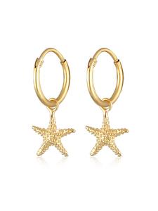 Elli Серьги в виде морских звезд из серебра 925 пробы с золотым покрытием