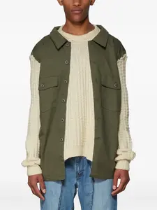 Кофта с панельной вязкой Bonum, зеленый