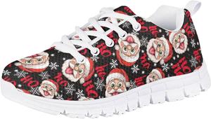 Кроссовки Forchrinse для мальчиков и девочек на Рождество, детские шнурованные теннисные кроссовки, легкие, дышащие, для ходьбы и бега, Santa Claus