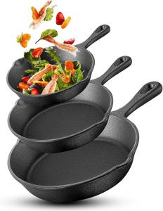 Набор сковородок Pilipane с антипригарным покрытием 16, 20 и 25 см с удлиненной ручкой, черный