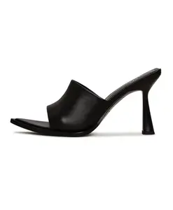Минималистичные мюли на каблуке - черные Cesare Gaspari, черный