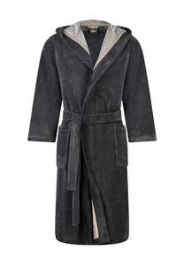 Халат двухсторонний с капюшоном впитывающий Cawö, серый