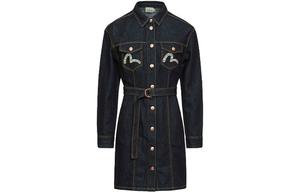 Платье с длинными рукавами женское джинсовое синее Evisu