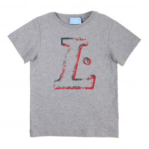 Футболка с серым логотипом Lanvin, серый