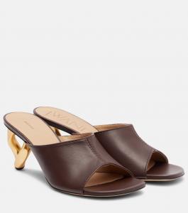 Мюли из натуральной кожи JW Anderson, Deep Walnut