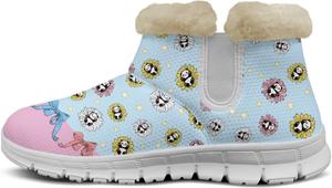 Женские короткие ботинки Howilath Panda с принтом, пушистые зимние сапожки с противоскользящей подошвой, Cartoon Panda