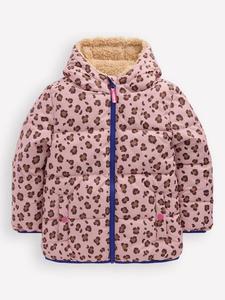 Детская куртка-трансформер Borg/AnimalPrint Mini Boden, Pink Leopard