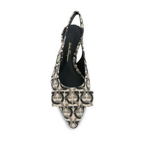 Ferragamo босоножки-лодочки на шлейке Salvatore Ferragamo, бежевый/белый