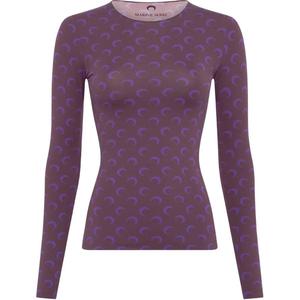Лунная футболка с длинными рукавами Marine Serre, фиолетовый