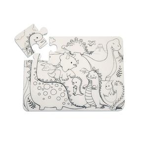 Белый пазл 12 деталей, водонепроницаемый для раскрашивания динозавров стриго, 25x19, путешествия Strigo