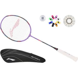 Ракетка для бадминтона LiNing Fengying 500 Full Carbon, скоростной тип, повышенная скорость замаха, высший класс, 675 мм, фиолетовая