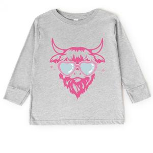 Футболка с принтом Cow heart glasses glitter для малышей The Juniper Shop, Heather Grey