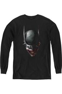 Батмен, который смеется, худи с длинным рукавом для подростков Gildan, черный