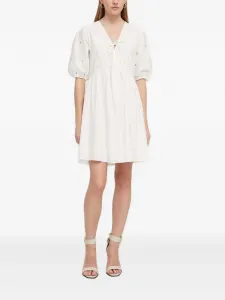 Платье мини с объемными рукавами Desigual, белый