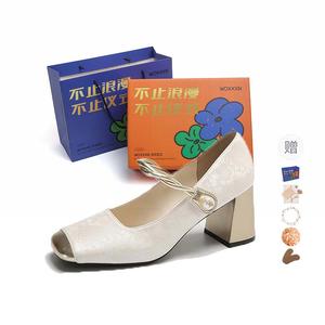 Повседневные туфли на каблуке 6 см женские WOXXXN, зеленые [подарочный набор]+Подарок