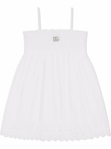 Dolce & Gabbana поплиновое платье с вышивкой, белый