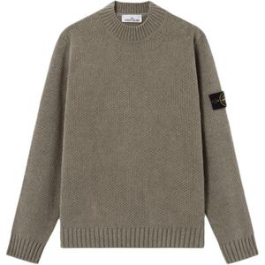 Свитер с текстурой и круглым вырезом STONE ISLAND, sage зеленый